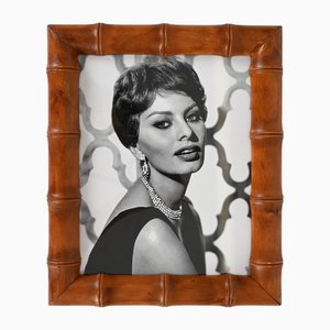 Mid-Century Wall Picture Frame in Bamboo, Italy, 1950s