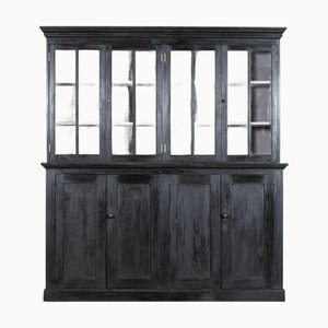 Large 19th Century English Ebonised Oak Glazed Cabinet, 1890