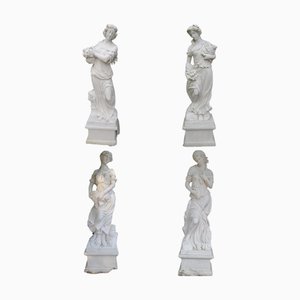 Artiste, Italie, Les Quatre Saisons, 19ème Siècle, Marbre de Carrare, Set de 4