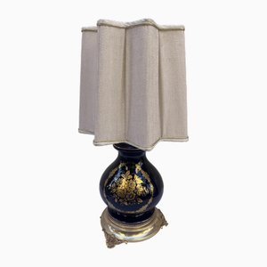 Französische Tischlampe aus Keramik mit Goldverzierungen, 1890er