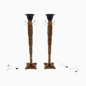 Art Deco Stehlampen, Polen, 1940er, 2er Set
