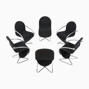 Sedie serie 1-2-3 Butterfly di Verner Panton per Fritz Hansen, 1973, set di 6