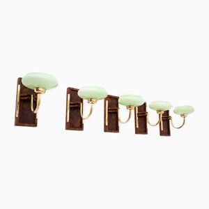 Mid-Century Art Deco Style Wall Lamps, 1950s, Set of 5