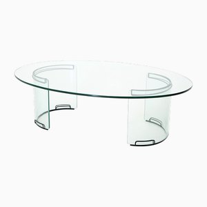 Mesa de centro Adam de vidrio transparente de Luigi Massoni para Gallotti E Radice, años 70