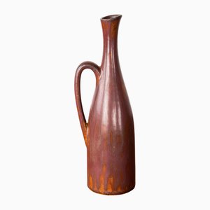 Vase Pichet en Céramique Vernie Marron par Gunnar Nylund pour Rörstrand, Suède, 1960s