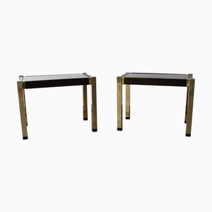 Hollywood Regency Style Brass Side Tables, 1970s, Set of 2