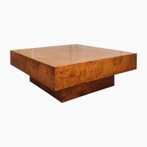 Couchtisch aus Holz & Glas, Italien, 1970er