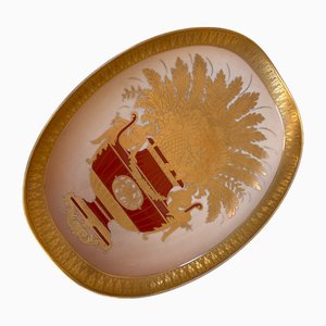 Assiette Rovere Series en Or 24 Carats et Porcelaine de Morbelli, 1890s