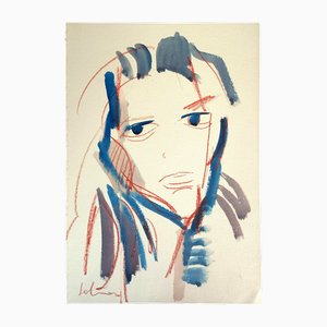 Mario Salmaso, Modern Girls, 1980, Técnica mixta sobre papel