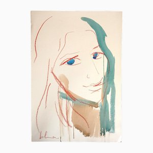 Mario Salmaso, Modern Girls, 1980, Mixed Media auf Papier