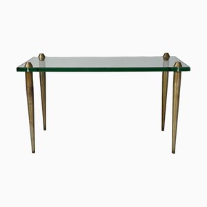 Italian Mid-Century Modern Rectangular Coffe Table in Glass and Brass, 1950s