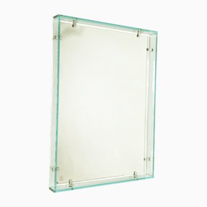Specchio da parete nr. 2014 in vetro azzurro di Fontana Arte, 1963
