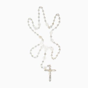 Silver Filigree Crucifix Rosary Necklace, 1920s