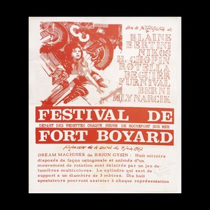 Festival de Fort Boyard: Dream Machines Siebdruck Poster von Gianni Bertini & Brion Gysin, 1967