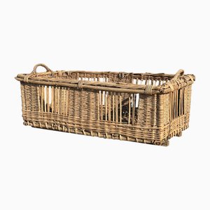 Large French Wicker Basket, 1920s