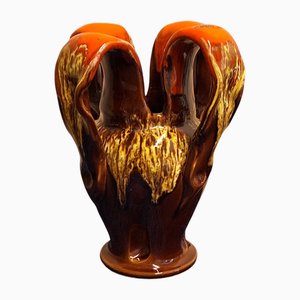 Vase Mid-Century en Céramique avec 4 Boucles par Vallauris, France, 1960s