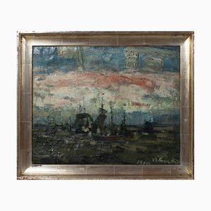 Philibert Cockx, Marine Scene, 1920-1940s, Oil on Canvas