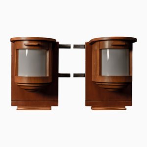 Modern Organic Architectural Wooden Lamps, Set of 2