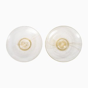 Cristallo Oro Plates in Murano Glass by Barovier Seguso & Ferro, 1930s, Set of 2