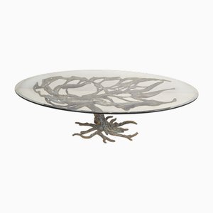 Grande Table Sculpturale en Arbre en Bronze, 1970s