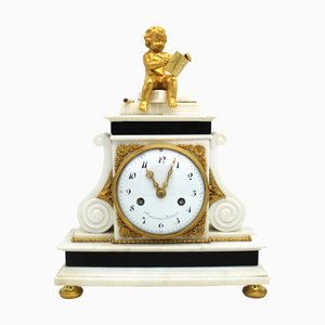 Louis XVI Pendeluhr aus Vergoldeter Bronze & Marmor, 1700er