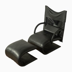 Silla Zen y otomana de Claude Brisso para Ligne Roset, años 80. Juego de 2