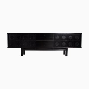 Brutalist Black Sideboard, 1970s
