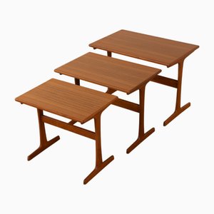 Tavolini ad incastro vintage di Kai Kristiansen per Vildbjerg Møbelfabrik, anni '60, set di 3