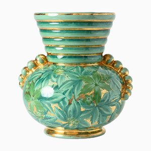 Italian Green and Gold Vase from Maioliche Deruta, 1960s