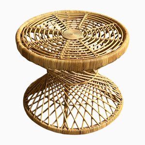 Vintage Rattan Coffee Table Palma attributed to Tinek