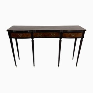 Italienischer Mid-Century Konsolentisch mit Messingfüßen und Griffen im Stil von Paolo Buffa, 1960er
