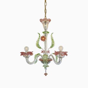Three-Light Chandelier in Murano Glass, 1990