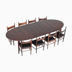 Ovaler Modell 212 Esstisch aus Palisander von Arne Vodder für Sibast, Dänemark, 1960er