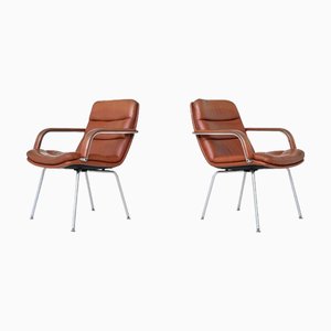 Poltrone in pelle attribuite a Geoffrey Harcourt per Artifort, Paesi Bassi, anni '60, set di 2