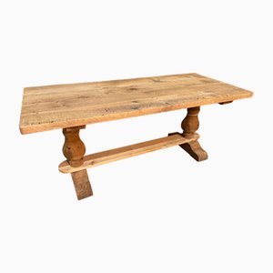 French Oak Farmhouse Dining Table, 1920s