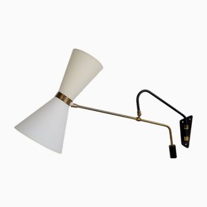 Lampada da parete vintage con pendolo, Francia, 1950