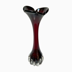Ruby Trumpet Vase from Aseda, Sweden, 1970s