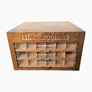 Antiker Werbeschrank aus Garn von MEZ Progress, 1950er