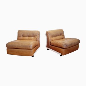 Modulares Amanta Sofa aus Leder von Mario Bellini für C&B Italia, Italien, 1970er, 2er Set