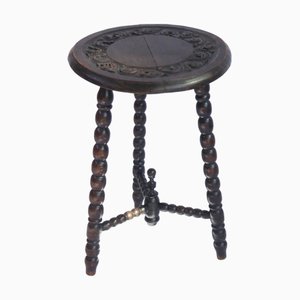 Table d'Appoint Florale Ronde en Bois Bobbin