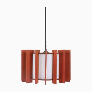 Mid-Century Modern Danish Wooden Hanging Lamp, 1960s