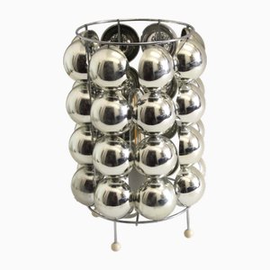 Space Age French Silver-Colored Bubble Table Lamps, 1980s