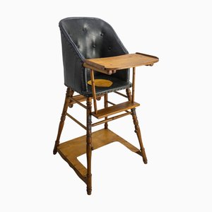 Baby Hochstuhl aus Buche & Skai, Frankreich Mid-Century, 1960