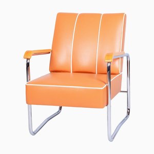 Czech Bauhaus Armchair in Chrome by K. Honzík for Vanický Praha, 1930s