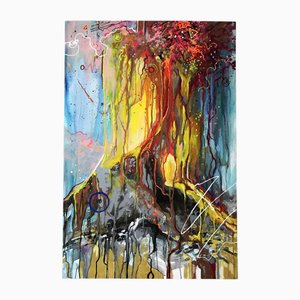 Alessandro Filetti, Eruzione 1, 2018, Acryl & Posca auf Leinwand