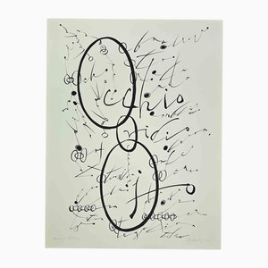 Rafael Alberti, Buchstabe O, Lithographie, 1972