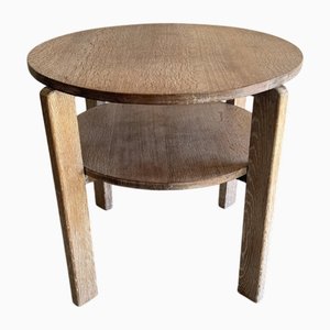 Art Deco Side Table in Oak with Lower Shelf