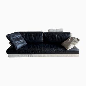Two-Seater Sofa in Black and White Leather by BNB Italia