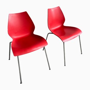 Set of Red Maui Chairs by Vico Magistretti for Kartell