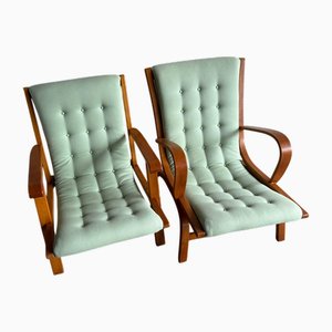 Set Vintage Sessel mit mintgrünen Kissen